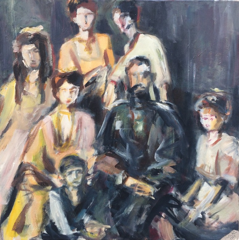 7/ Die Zarenfamilie, Acryl auf Leinwand, 50 x 50 cm, 2008