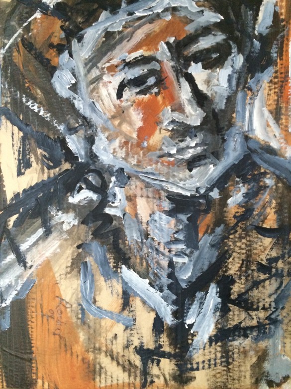 11, Frauenportrait, Acryl auf Karton, 40 x 53 cm, 2009