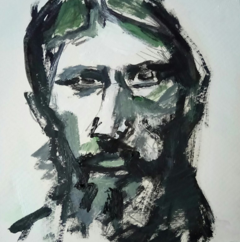 10 / Rasputin, Acryl auf Pappe, 2016