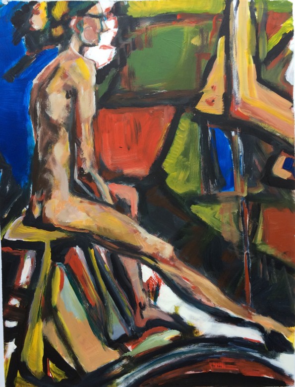 12/ Frauenakt, Acryl auf Papier, 65 x 50 cm, 2000