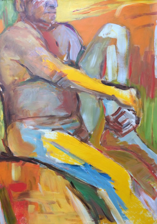 13/ Männerakt, Acryl auf Papier, 65 x 50 cm, 2001