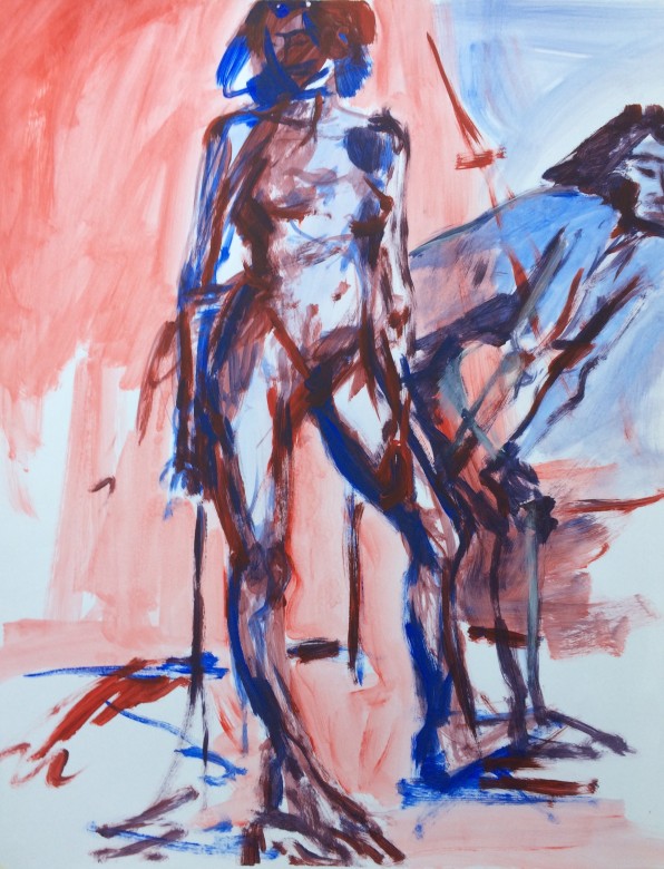 10/ Frauenakt, Acryl auf Papier, 65 x 50 cm, 2000