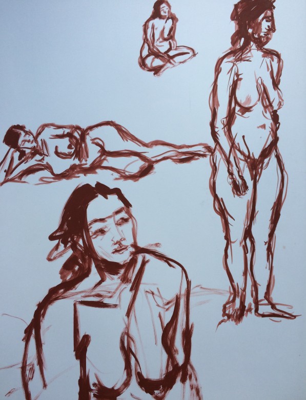 15/ Frauenakt, Acryl auf Papier, 65 x 50 cm, 2001