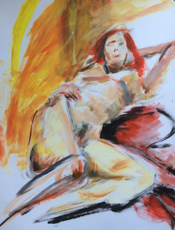 08/  Frauenakt, Acryl auf Papier, 65 x 50 cm, 2000