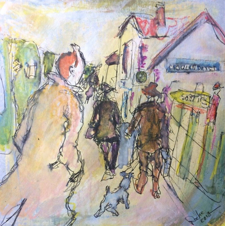301/ Tim und Struppi, Mischtechnik auf Karton, 20 x 20 cm, 2018