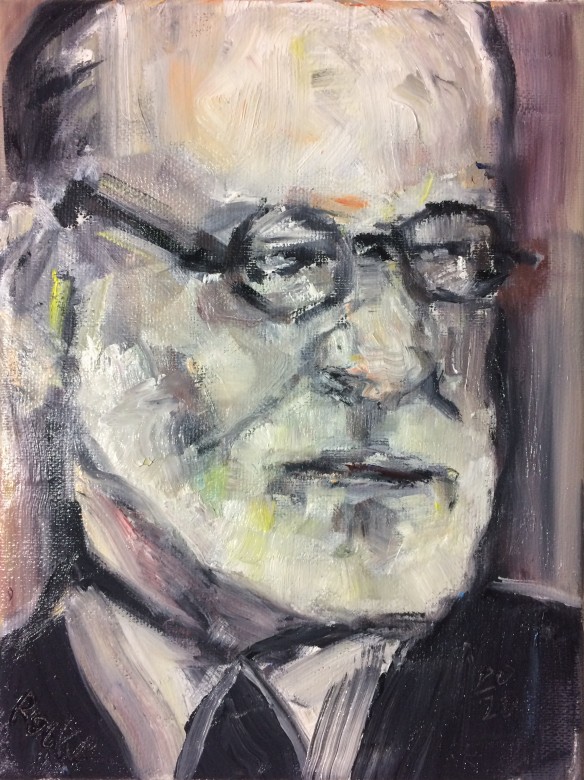 16 / Sigmund Freud, Öl auf Leinwand, 24 x 30 cm, 2020