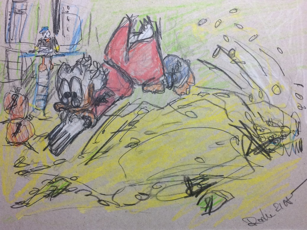 306/ Dagobert Duck, Mischtechnik auf Pappe, 24,5 x 18 cm, 2019