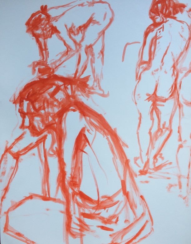 14/ Frauenakt, Acryl auf Papier, 65 x 50 cm, 2001