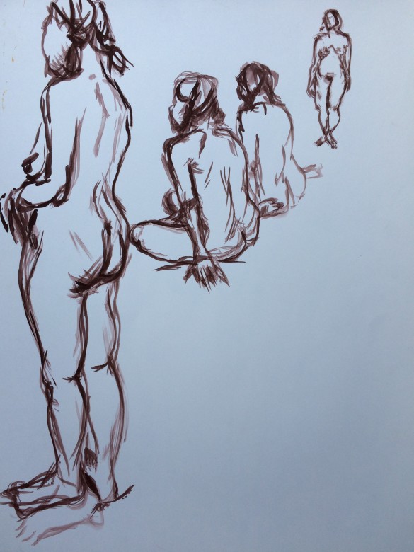 17/ Frauenakt, Acryl auf Papier, 65 x 50 cm, 2001