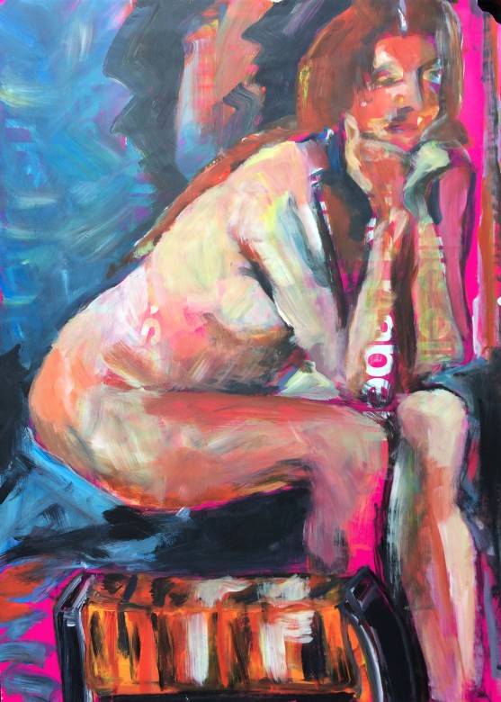 16/ Frauenakt, Acryl auf Papier, 65 x 50 cm, 1999