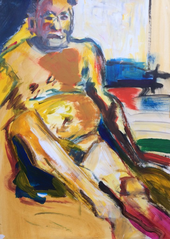 19/ Männerakt, Acryl auf Papier, 65 x 50 cm, 2001