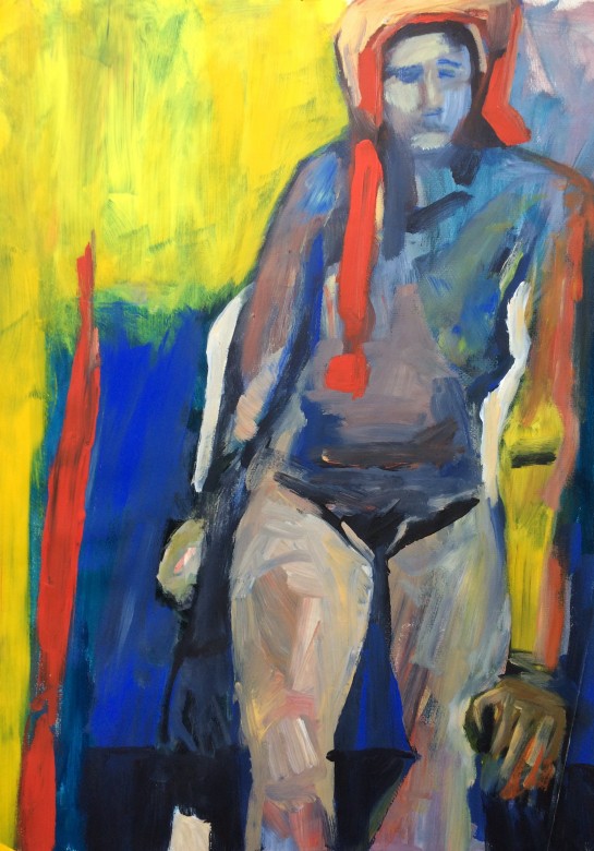 06/ Frauenakt, Acryl auf Papier, 65 x 50 cm, 2001