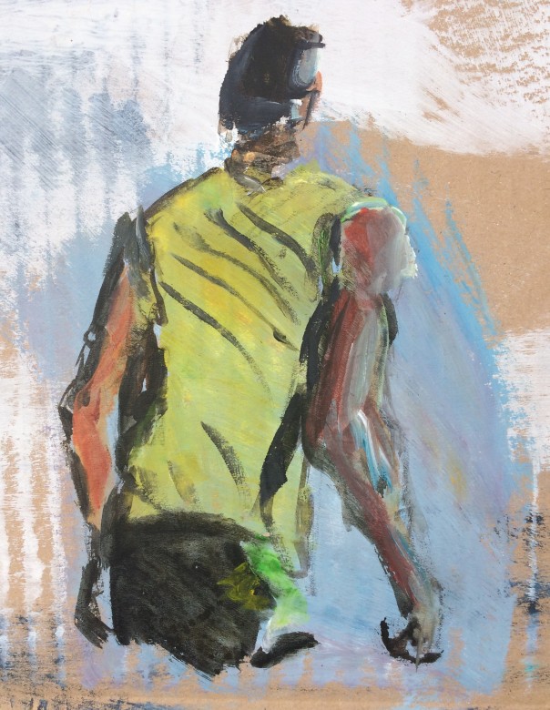 401/ Usain Bolt, Acryl auf Karton, 16 x 20 cm, 2013